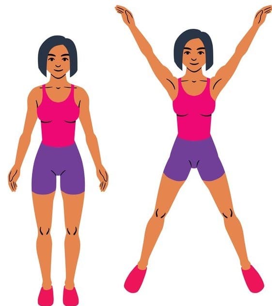 8 exercices pour perdre du poids - jumping jacks